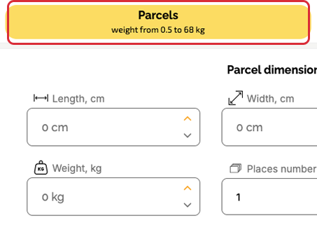 Select “Parcel”