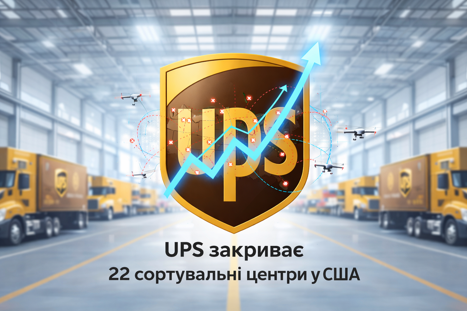 UPS закриває 22 сортувальні центри у США у 2026 році
